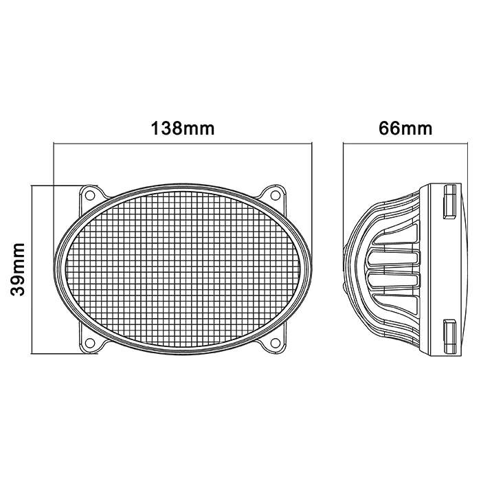 China factories Recessed led side driving light 12v 24v 39W Flush Mount led work light for trailer truck off road 4WD