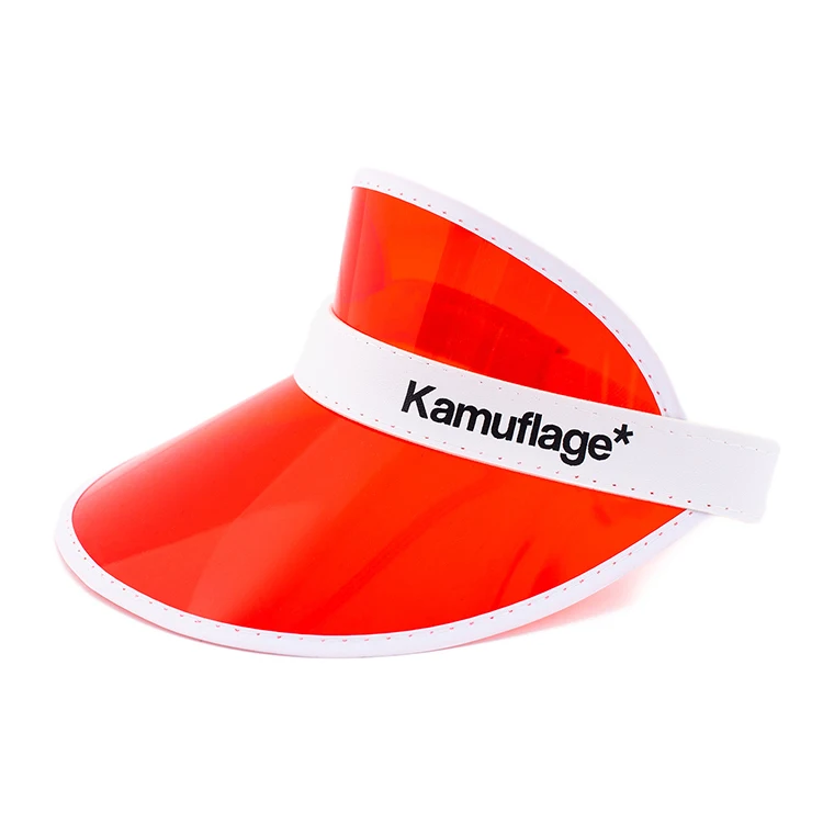 Cheap custom transparent pvc sun visor hat plastic sun visor cap wholesale