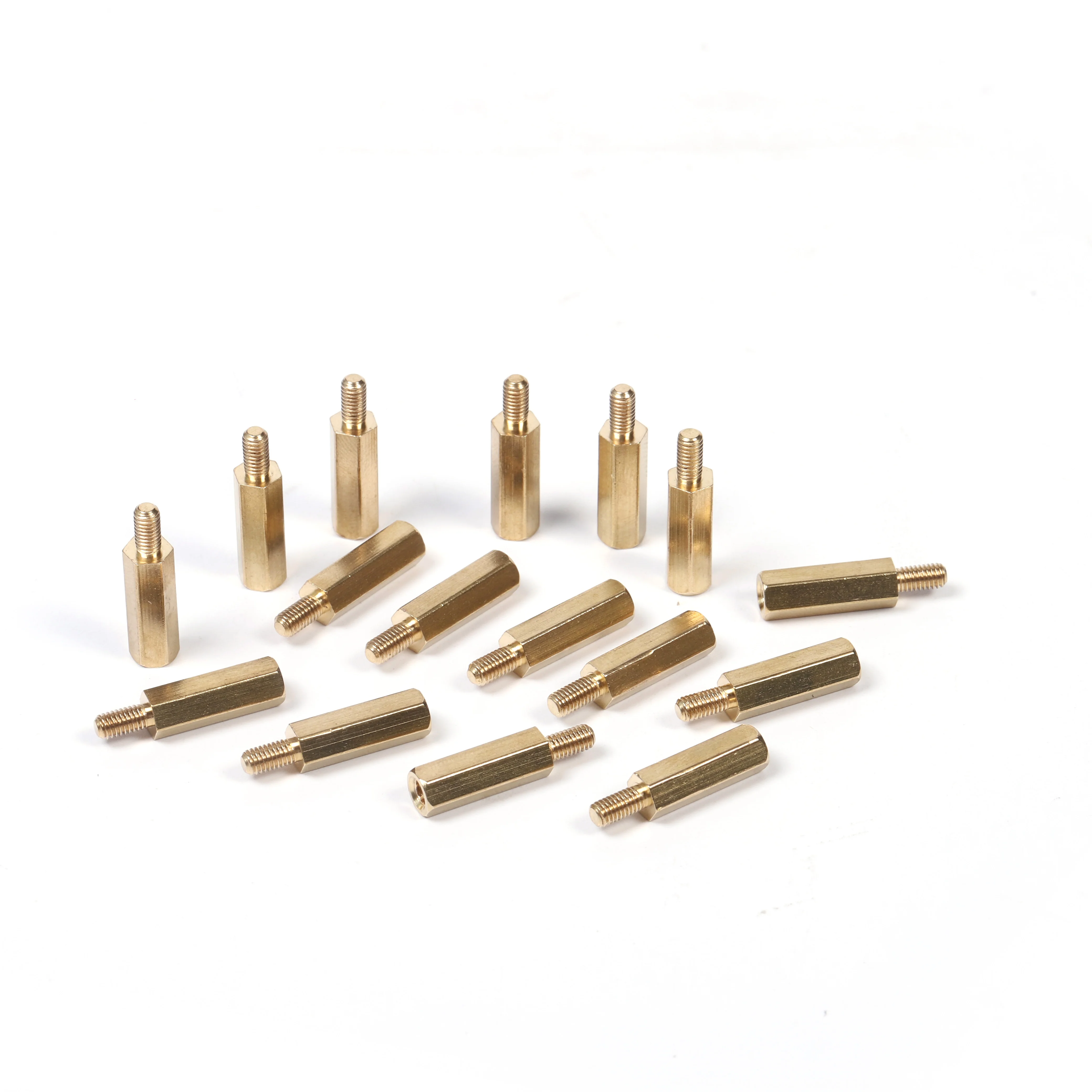 Brass Hex Screw Bolt With Internal Thread M3 M4 Brass Hex Standoff Bolts Male Female Threads For Mounting Screw Spacer
