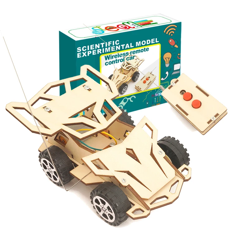 2024 DIY Remote Radio Control Cars RC Educational Toys for Children ABS Wood Assemble Jouets for Fun Early Education for Gifts