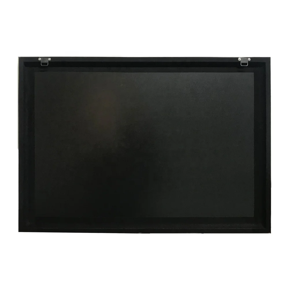 Wooden Frame 12 inch Black Groove Record CD Display Frame with White Matting and Glass for Collection