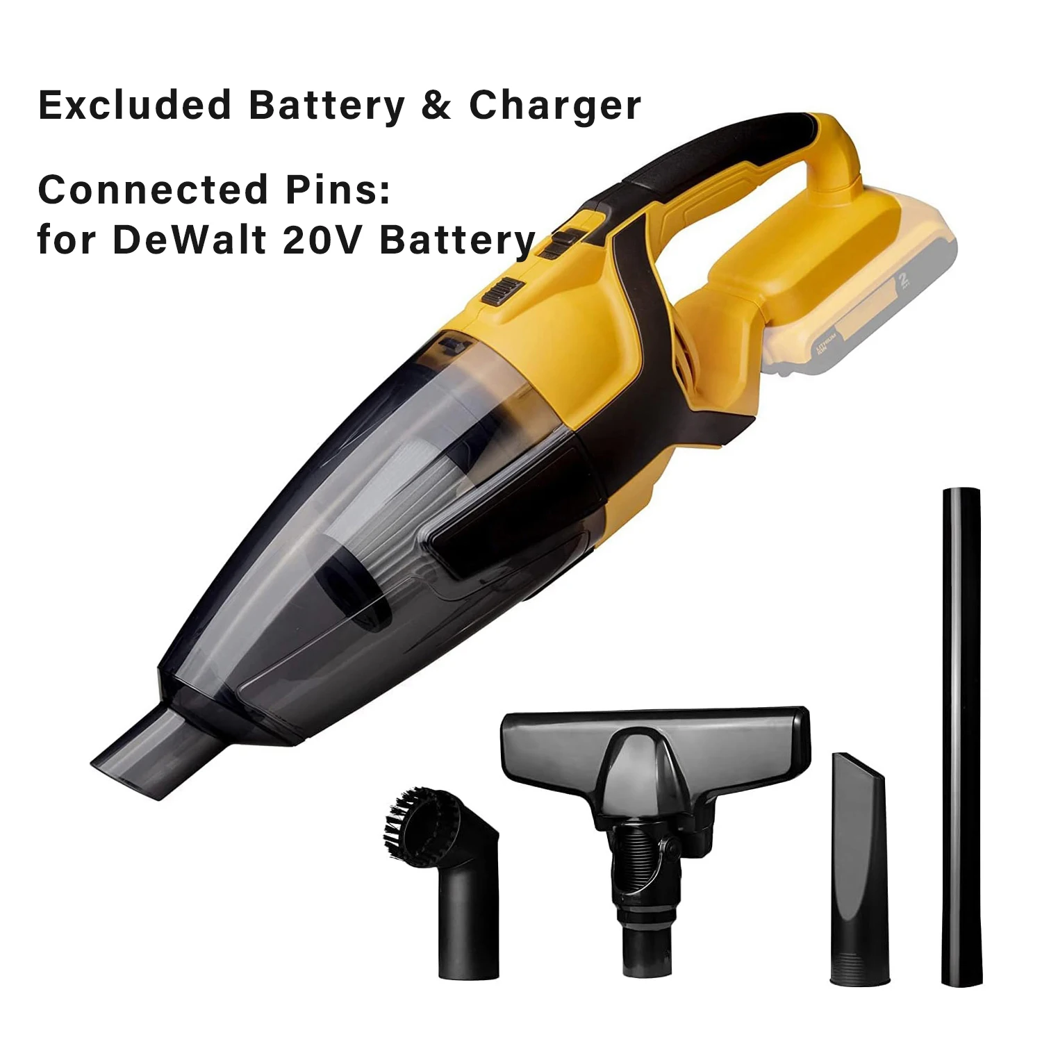Handheld Powerful Wireless Car Vacuum Cleaner High Power Cordless Portable Wide Application Vacuum Cleaner (Battery Excluded)
