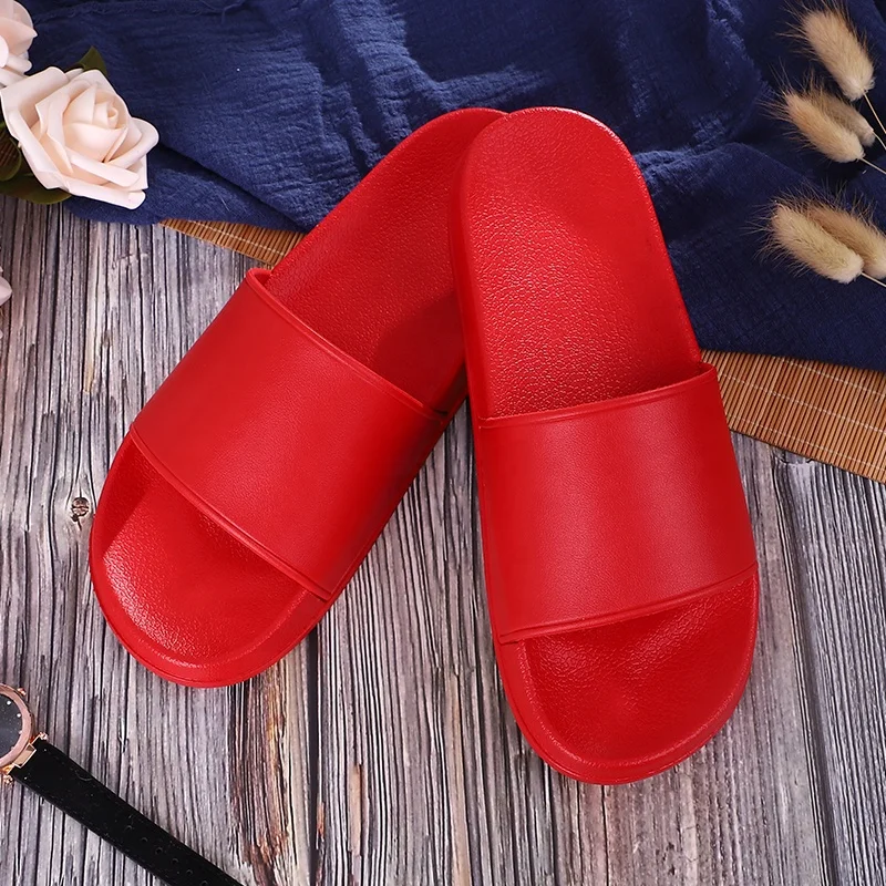 Custom Logo Slide Sandal Wholesale pantufla Unisex Leather House Bathroom Home Indoor pvc Rubber Slipper For Women