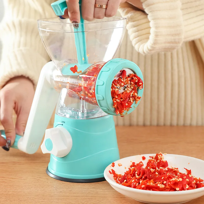 Household Rotary Cheese Grater Salad Shredder Vegetable Slicer Manual Meat Grinder