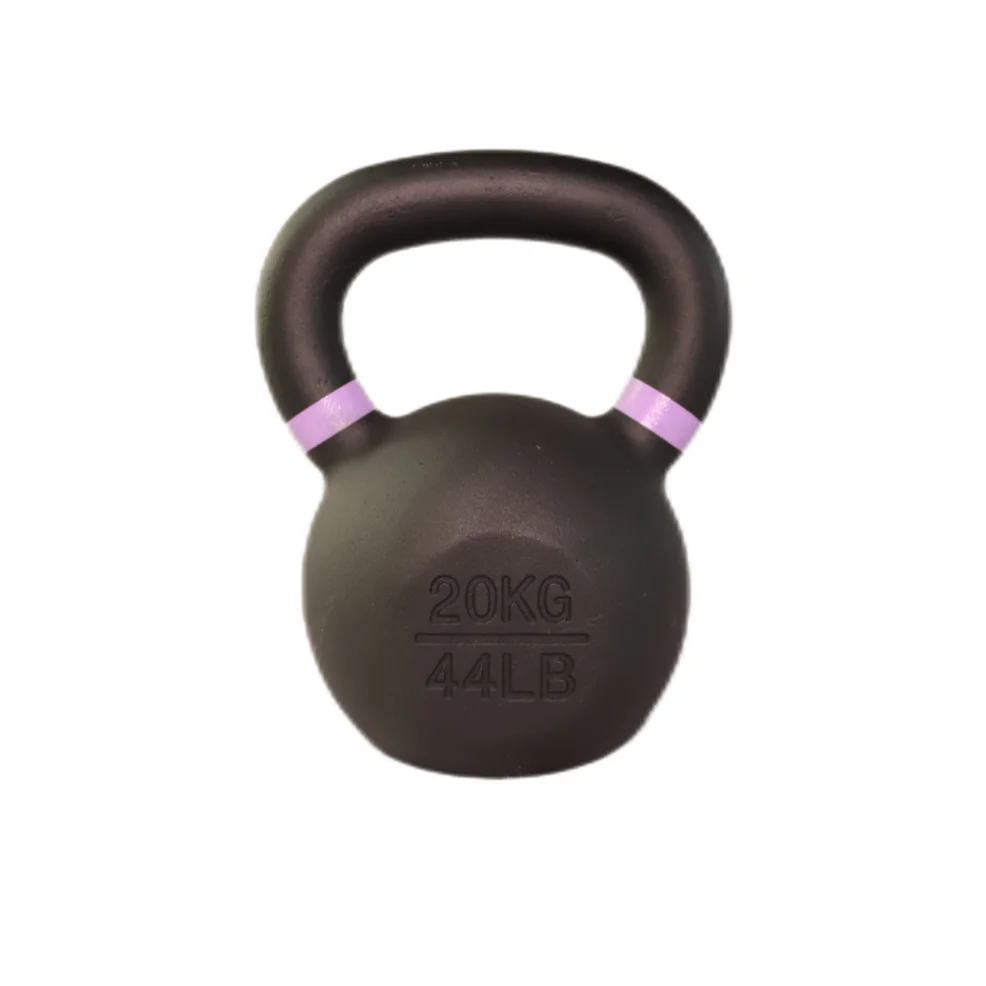 Factory fitness training powder competition coated cast Iron kettlebells cast Iron kettlebell set with color circle wide handle
