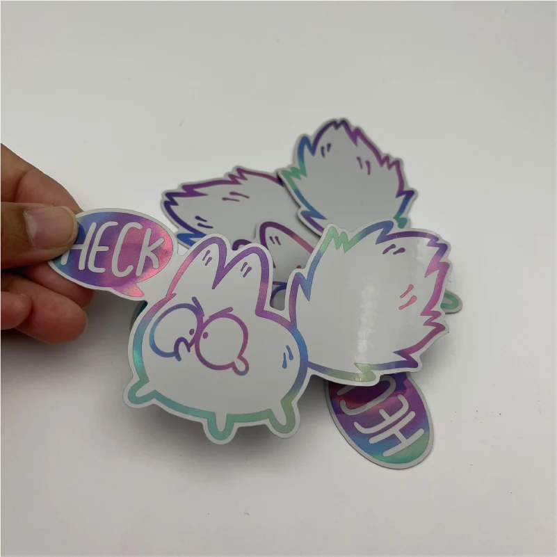 Custom Adhesive Print Company Logo Waterproof Vinyl PVC Die Cut Hologram Stickers Label