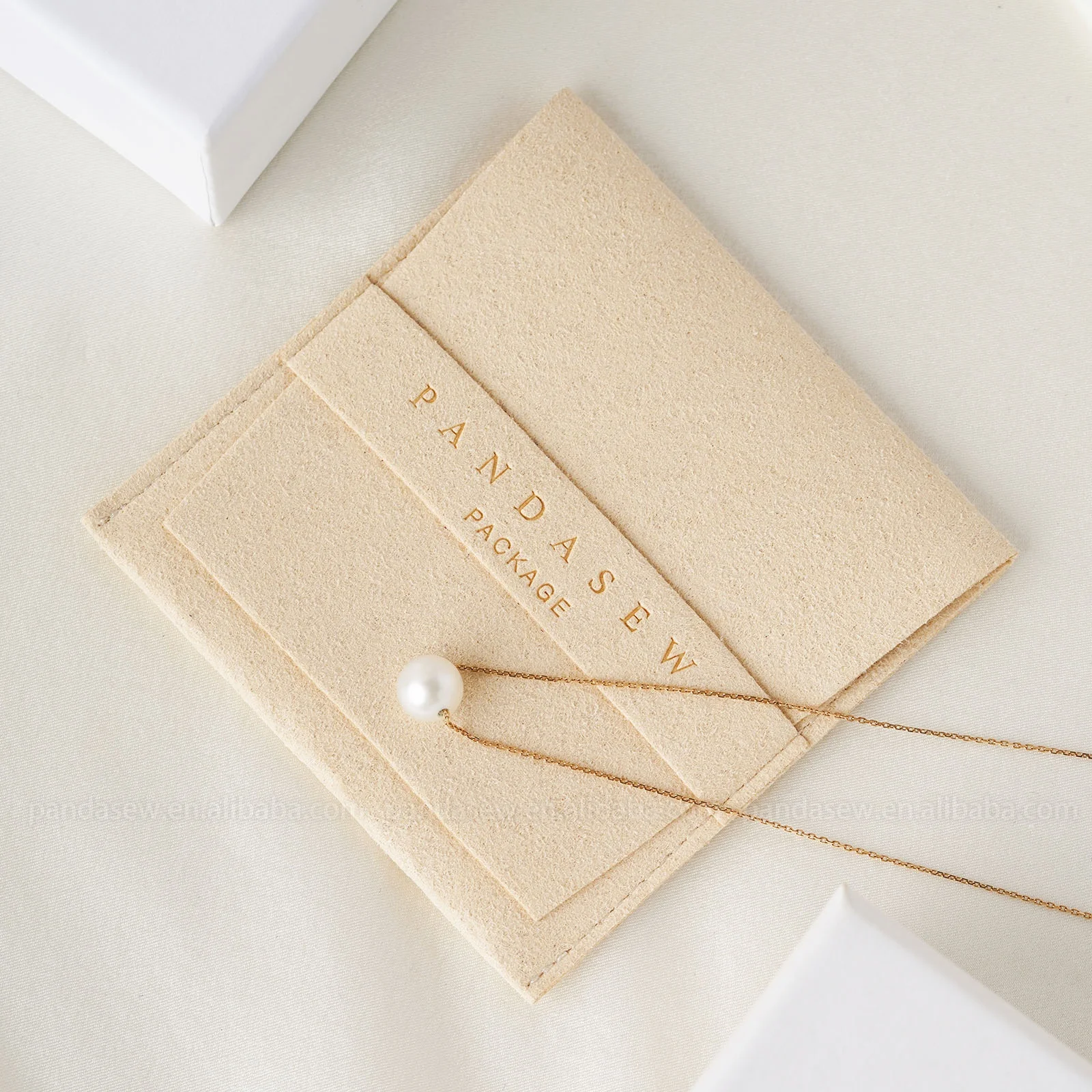 PandaSew microfiber thickened jewelry bags earrings necklaces ring jewelry storage gift packaging with custom logo