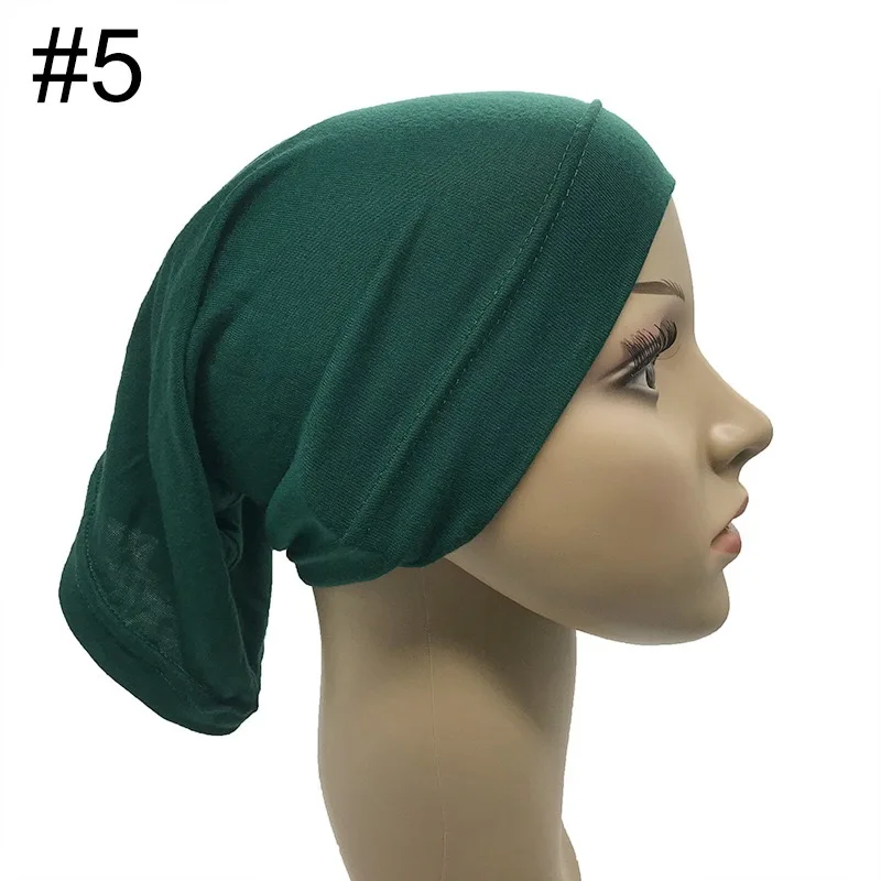 Modal base cap Tube cap bib Arabic headscarf elastic cover solid color cotton hat for women hijab Muslim head wrap