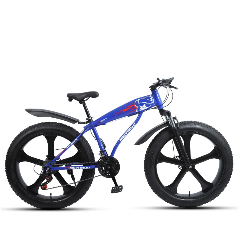 Дисковый тормоз для мужчин и женщин, 26 дюймов, 4,0 толстые шины, 21,24,27 скоростей, прочный дорожный горный велосипед, пляжный Снежный велосипед с 5 спицами