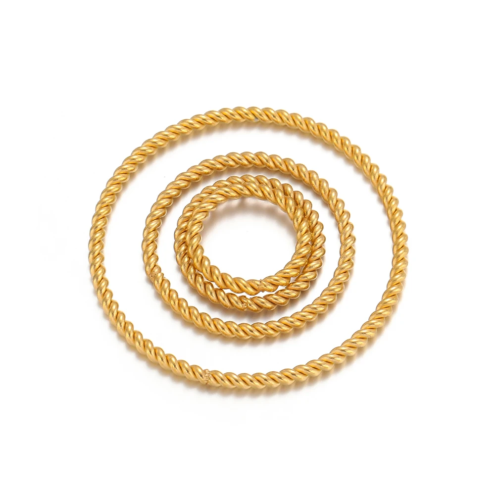 20pcs Stainless SteelSpiral Round Twisted Big Circles Ear Wire Hoops Pendant Connectors for DIY Jewelry Earrings Making Findings