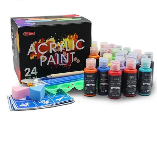 Professional 24 colors acrylic paint set diy acrylic paint for astist