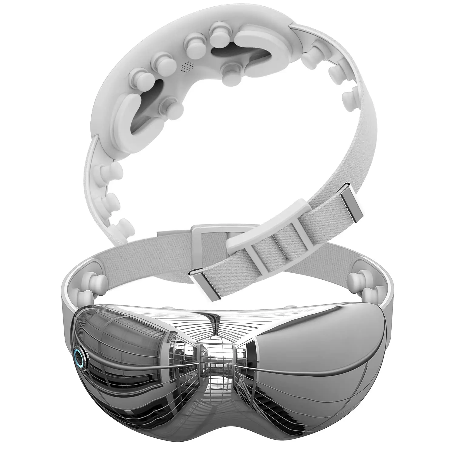 New Healthpal Bluetooths Vibration Heated Air Pressure Temples Easy Smart Tapping Eye Massager China for Relaxation