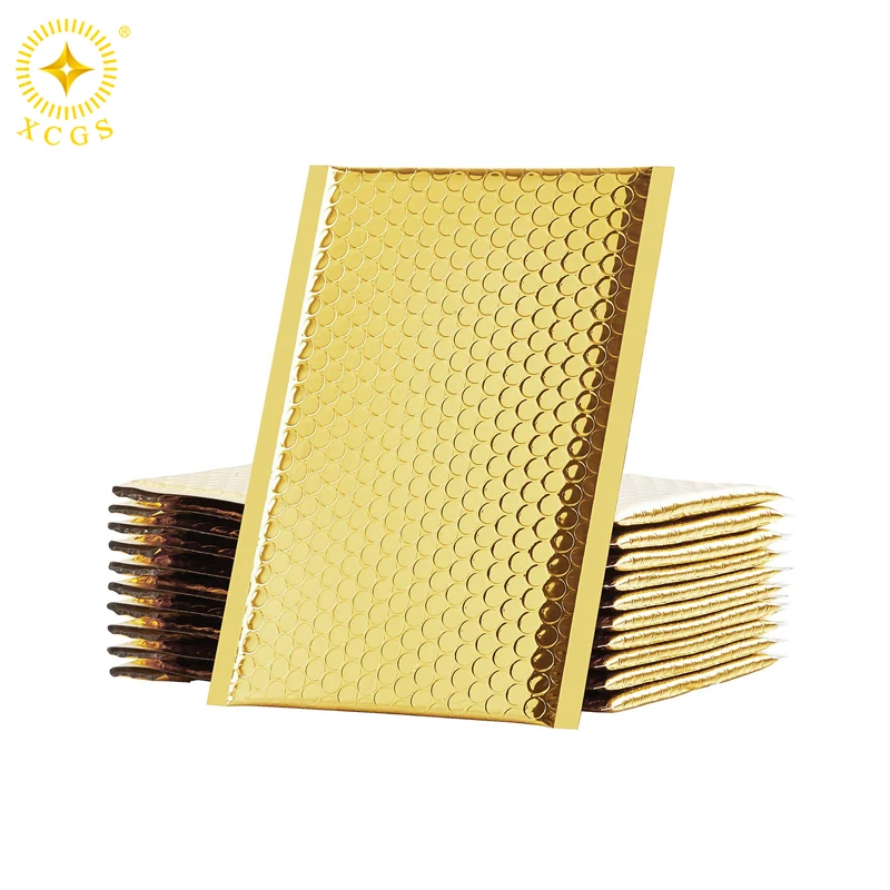 XCGS Custom Padded Bubble Metallic Bubble Mailer Gold Envelopes Recycled Wrap Bags For Shipping