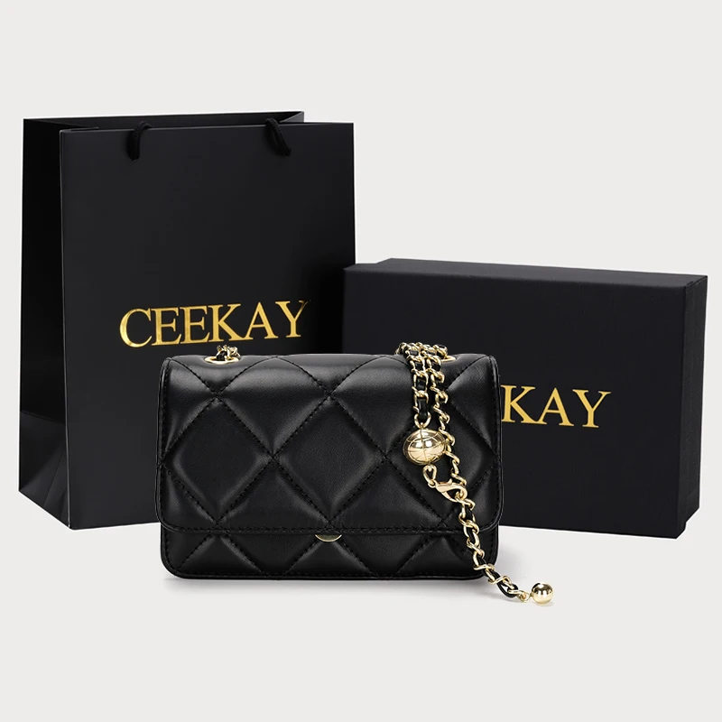 Luxury handbags France 2021 Custom black sling bag Wholesale Ladies Square crossbody leather bags fashion Tote