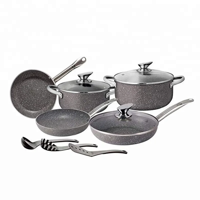 marble coating  Cookware Set, granite Nonstick Pans and Pots Sets, Stone Non Stick Frying Pans and Saucepan Sets with Cooking