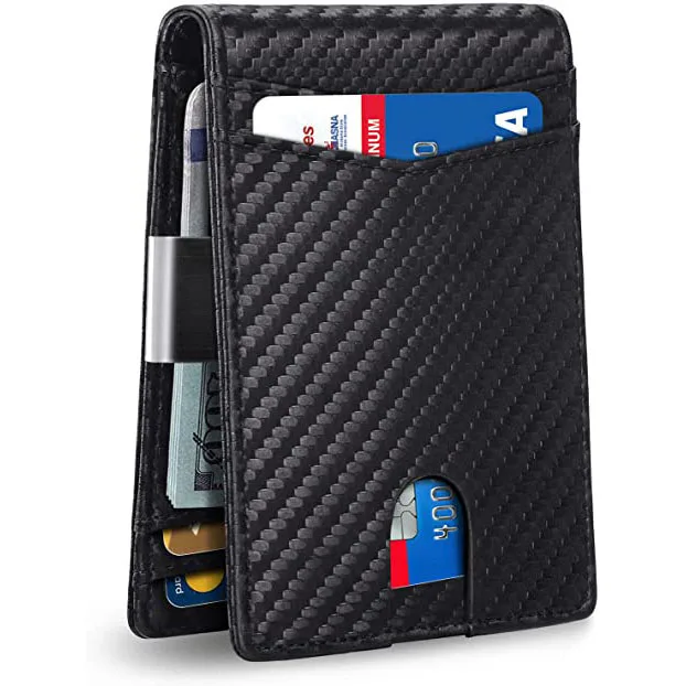 Slim Wallet Larger Capacity with 12 Slots RFID Blocking Minimalist Bifold Front Pocket Wallet for Men with ID Window
