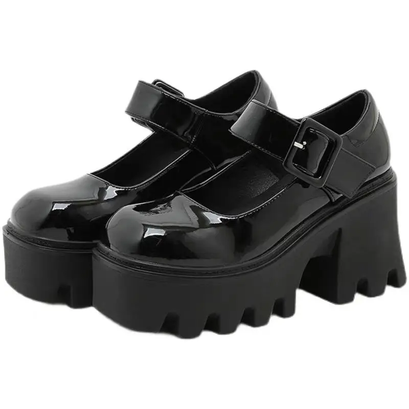 Туфли Мэри Джейн YiXin новый дизайн 2023 черные туфли на очень высоком толстом каблуке для женщин высокое качество экономичная обувь