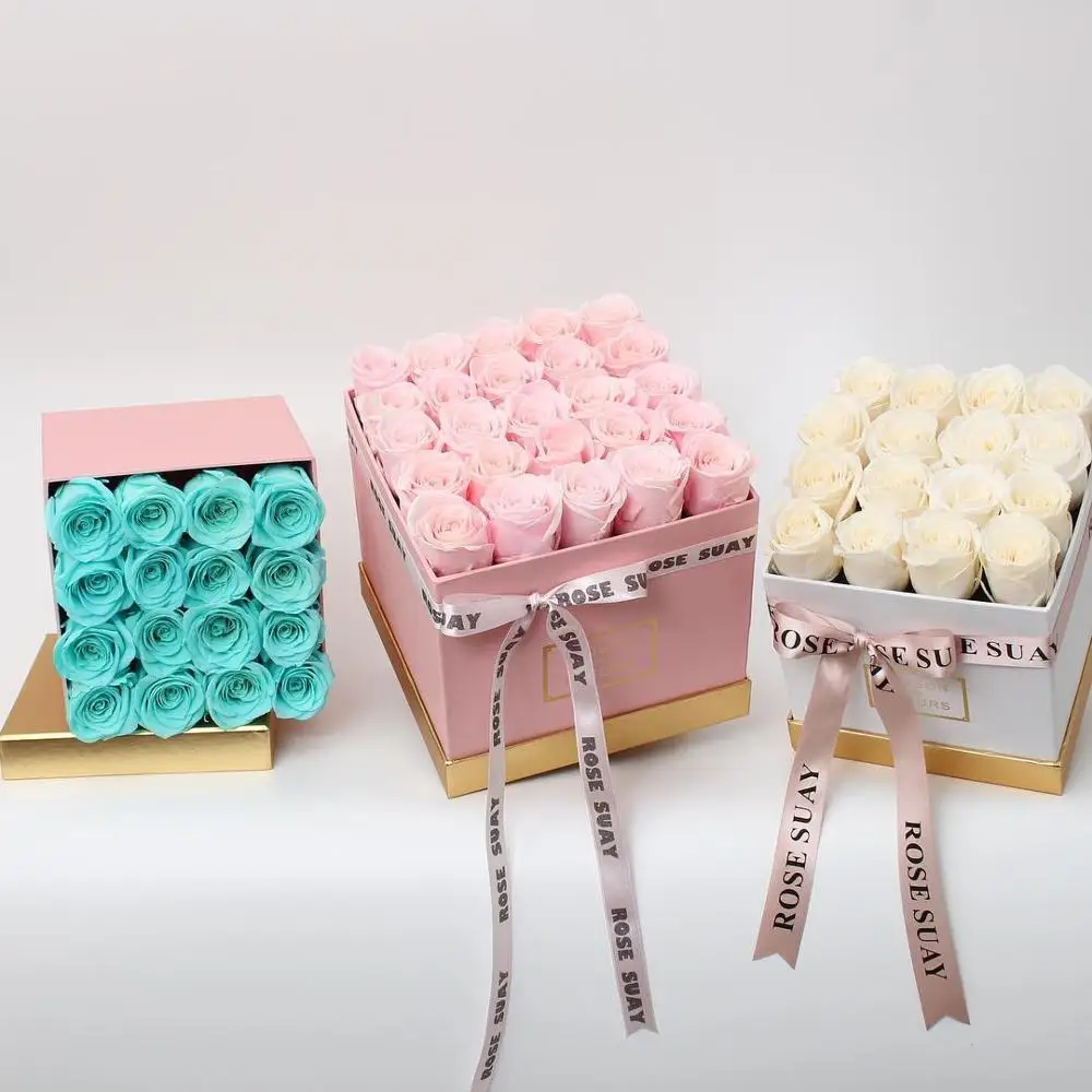 Wholesale Birthday gift forever rose flower eternal preserved rose in gift flower box