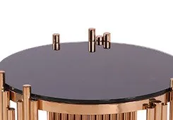 Luxury round living room black furniture marble glass coffee table italian style living room dining table