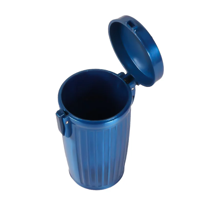 Erliao novel design ashtray wholesale metal Trash can shaped ashtray portable indoor outdoor ashtray