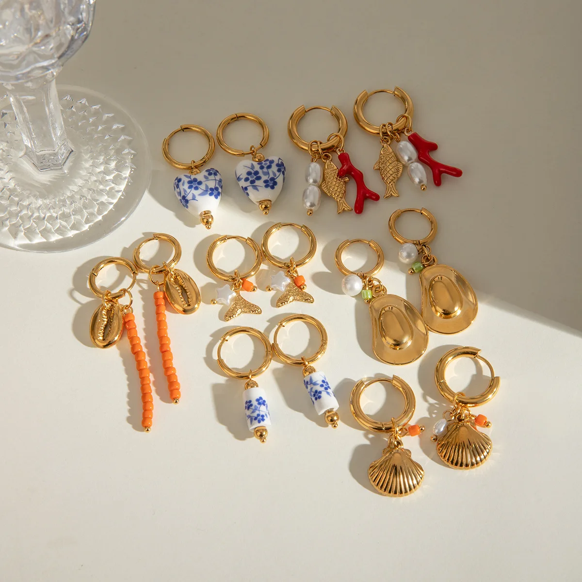 Женские серьги-кольца из нержавеющей стали