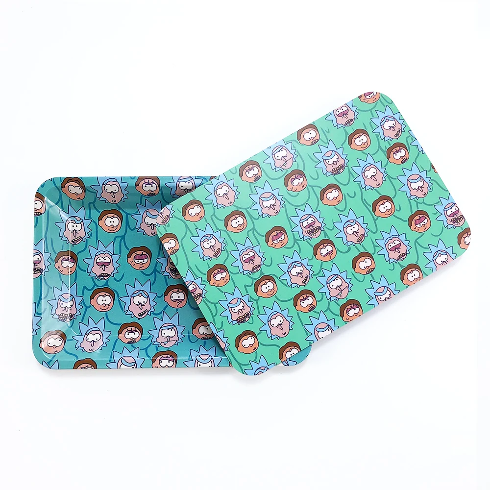 100+ designs 18*12.5cm Tin Metal Rolling Trays Smoking Metal Trays Wholesale Custom Smoking Pipes Rolling Tray