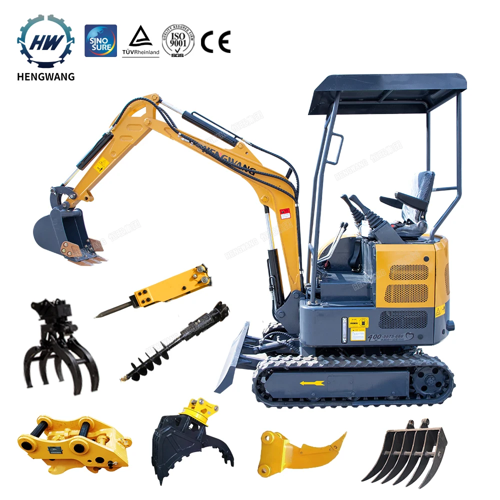 New Excavator Price 1.5ton 1.7 ton 2 ton mini Excavator Digging Hydraulic Small Micro Digger Machine Prices for Sale