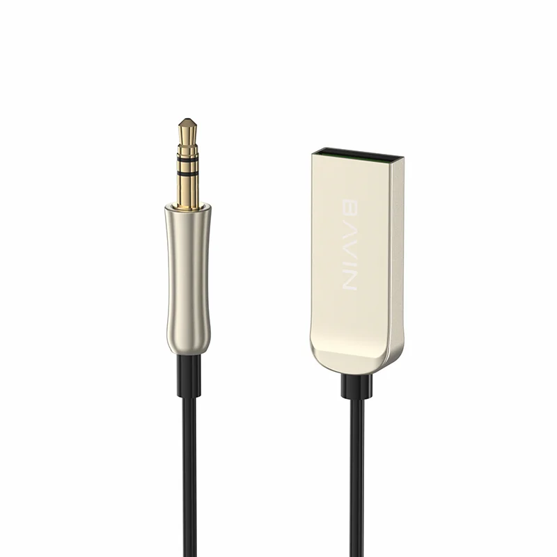 BAVIN-07  Car FM Transmitter 3.5mm AUX Audio Cable Blue too 5.0 Wireless Audio Receiver Music Receiver Car Accessories