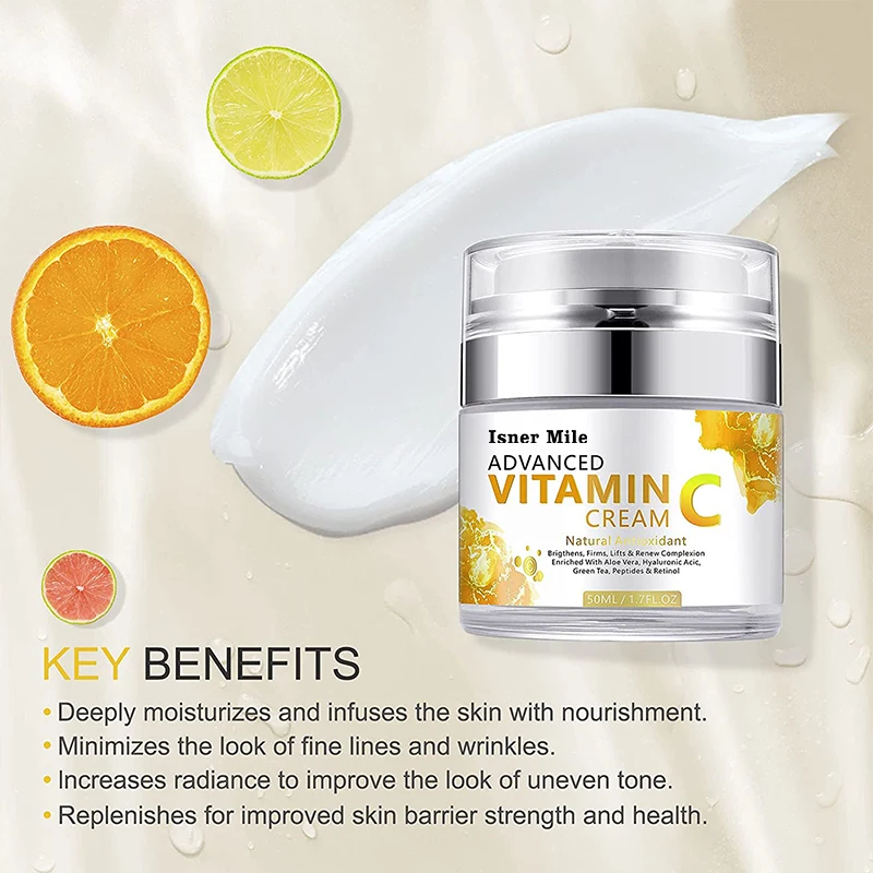 Natural Organic Vegan Vitamin C Brightening Whitening Anti-Wrinkle Cream