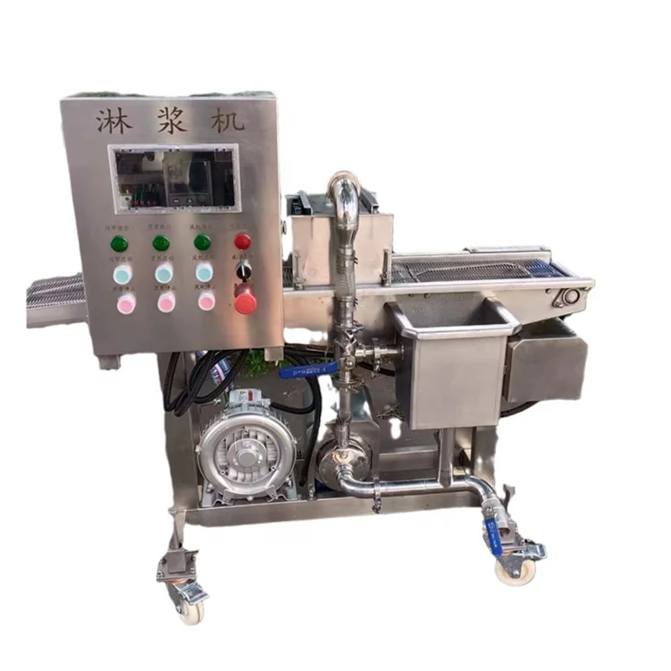 Patty Battering Machine Chicken Nuggets Battering Breading Coating Machine Cutlet Batter Covering Machine