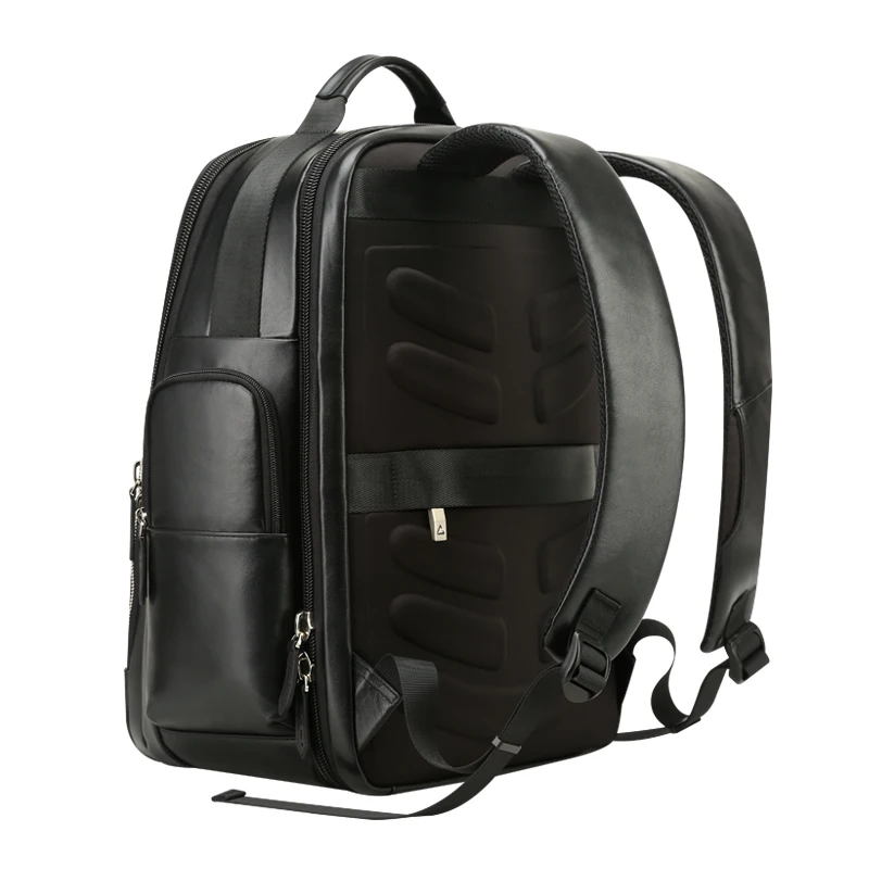 
BOPAI luxury laptop travel business waterproof usb genuine leather bagpack men notebook smart backpack custom 