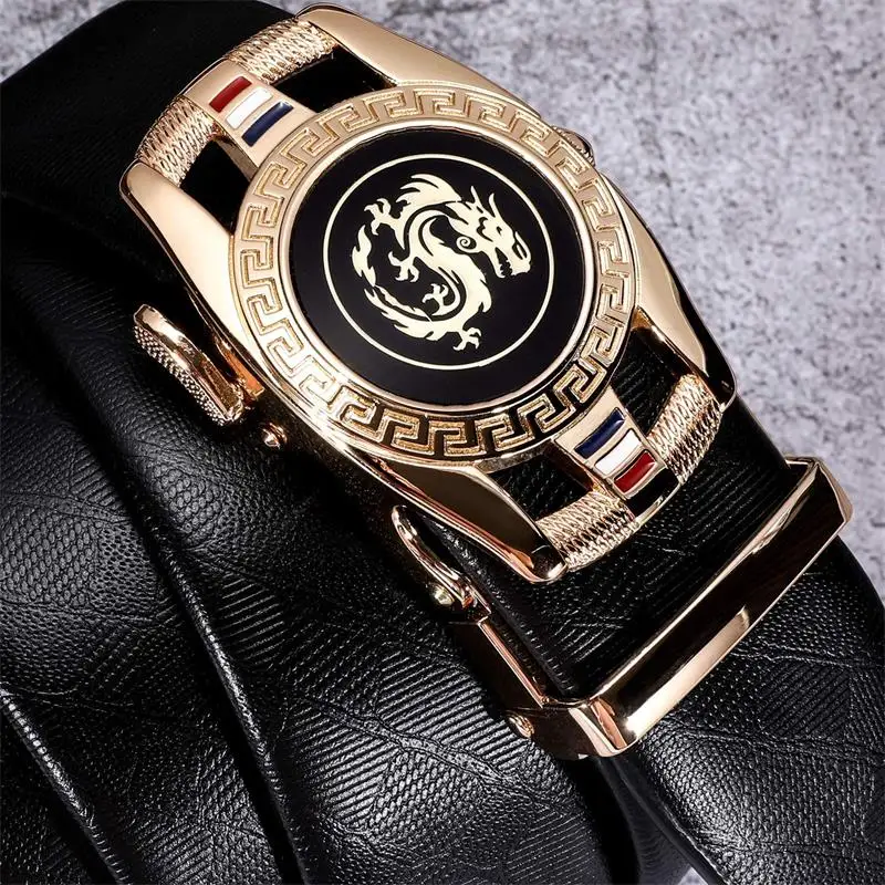 Бесплатный образец, логотип на заказ, оптовая продажа, мужской черный ремень, Золотая Пряжка, кожаная храповая Автоматическая Мужская Золотая пряжка для ремня, распродажа