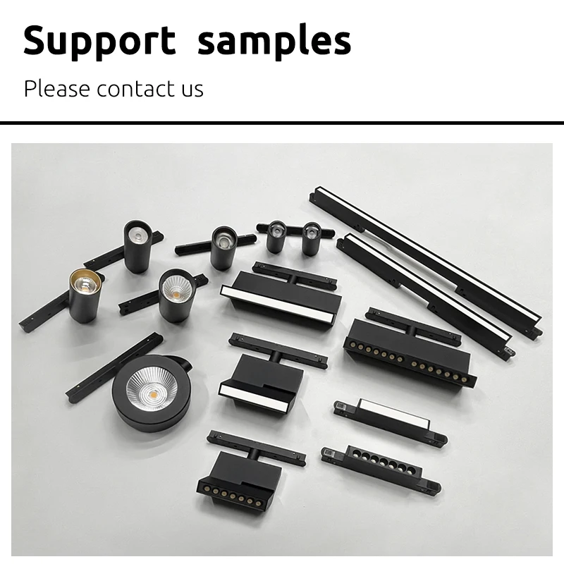 LuxHolic DC24V 48V Modular Design Surface Mounted Triac Smart LED Magnetic Spot Light System Led Magnetic Track Rail