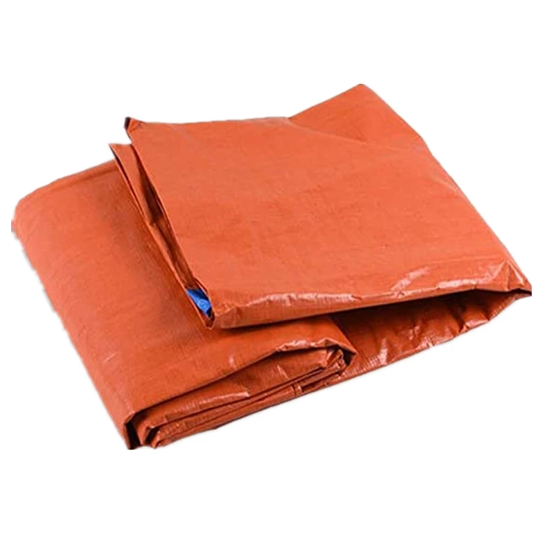 6x6m waterproof orange blue pe tarpaulin sheet for roof cover