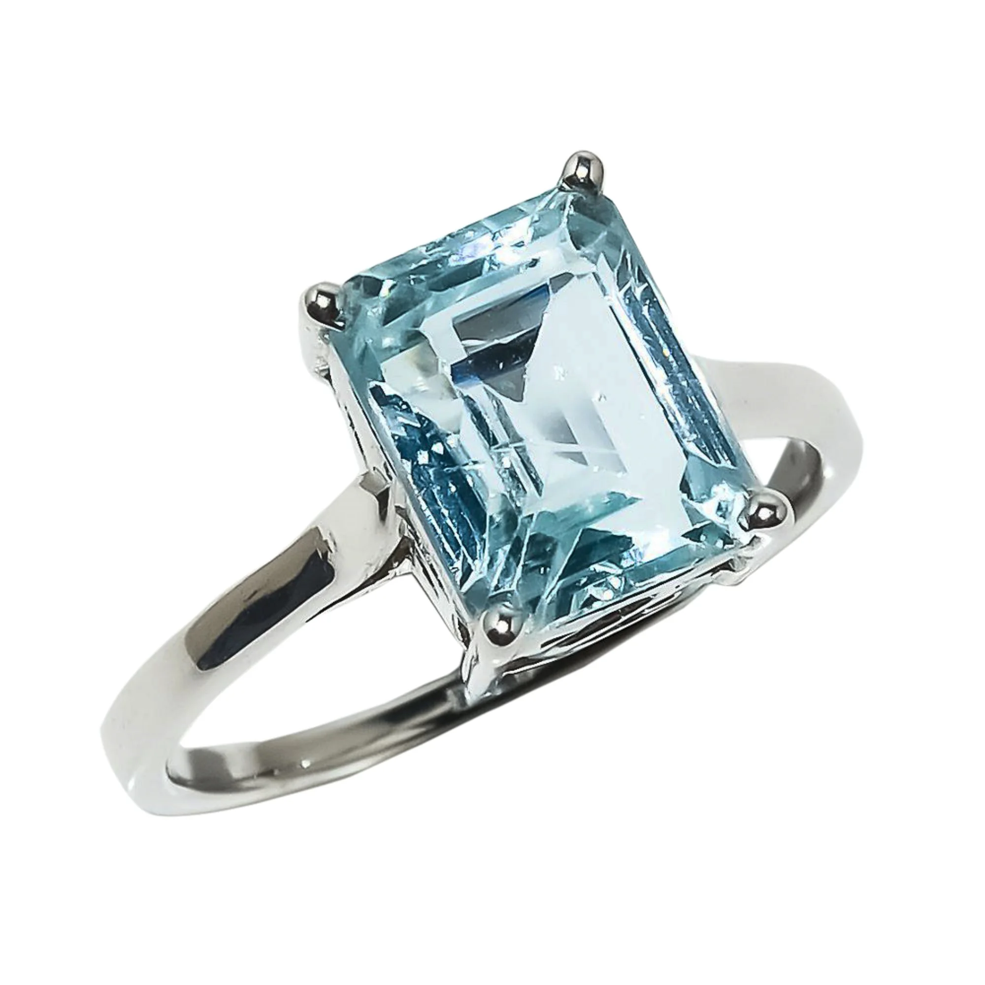 Aquamarine Natural Gemstone Handmade Ring 925 Sterling Silver Jewelry Wholesale Price