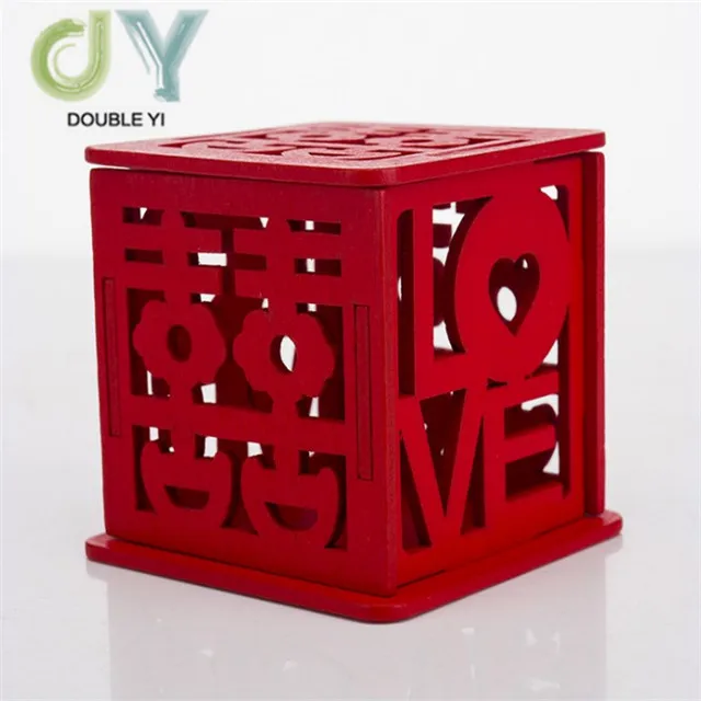 Chinese style laser cutting wedding gift box  creative wedding gift box
