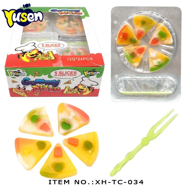 Wholesale Good Taste Snack Food Pizza Soft Candy New Mini 5 Slice Triangular Pizza Gummy Candy