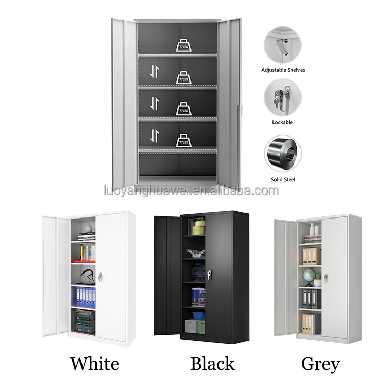 2 doors steel office cupboard garage storage cabinets adjusted shelves key lock archivadores filing cabinet office furniture