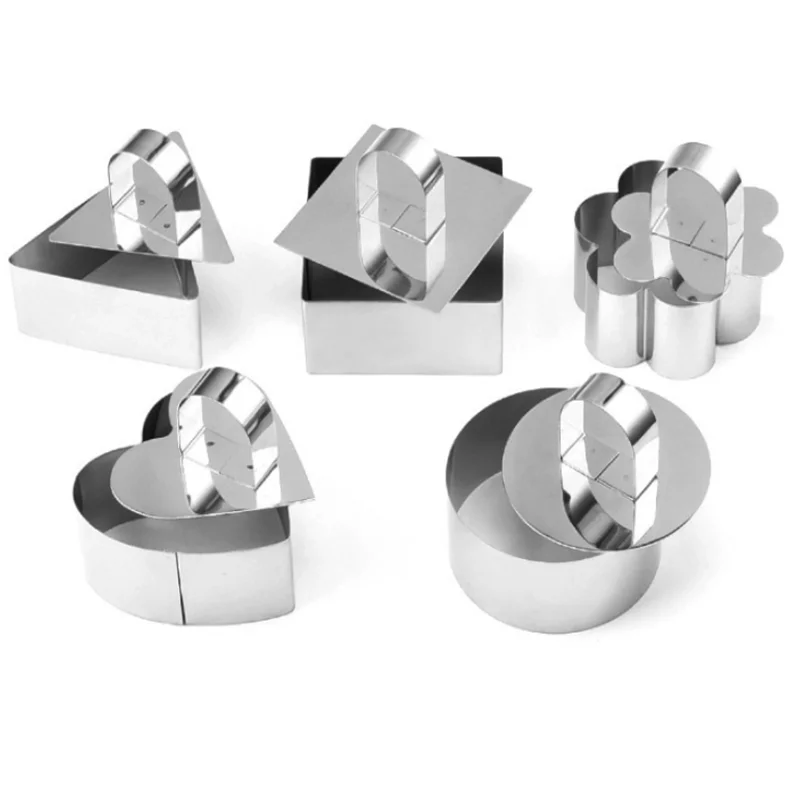 Good quality stainless steel custom start heart round flower animal cookie cutters machine mold sets  with handle