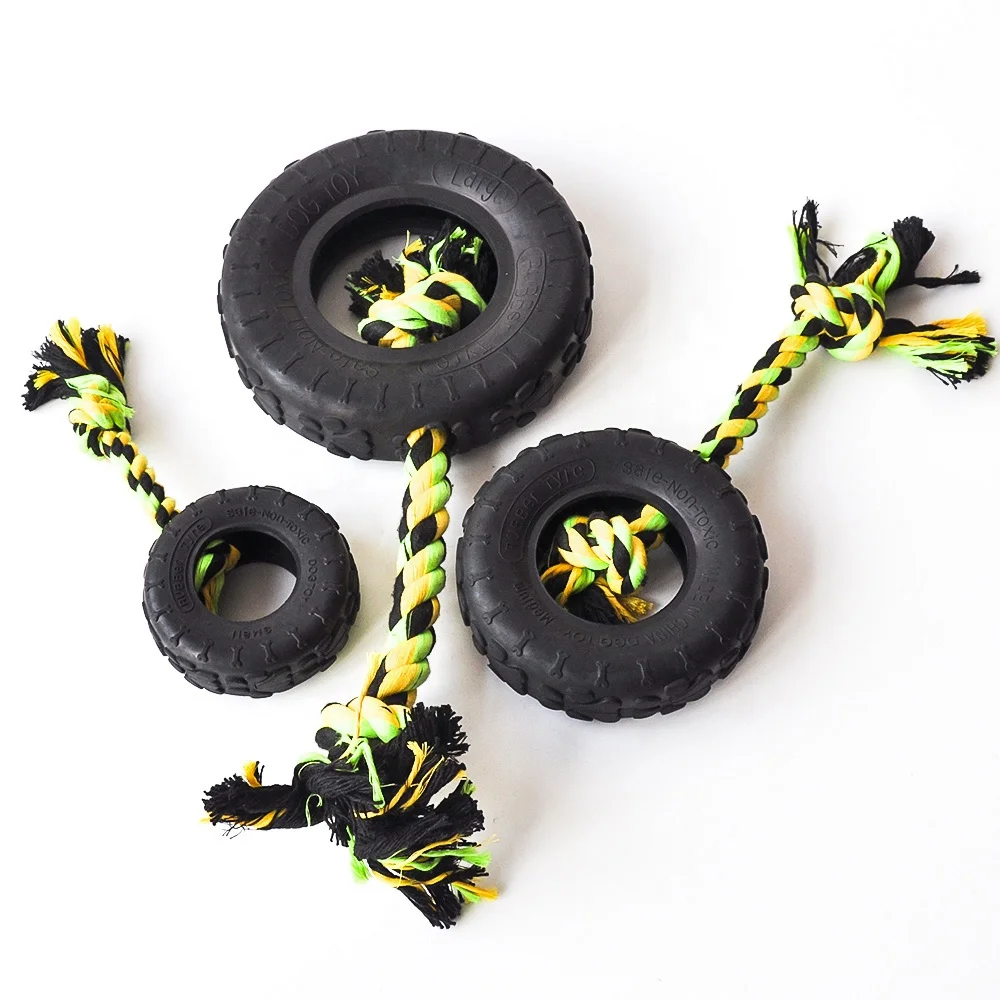 Natural Rubber Non-Toxic Durable Tyre Shape S M L Pet Chew Toy Interactive Dog toy for aggressive chewers