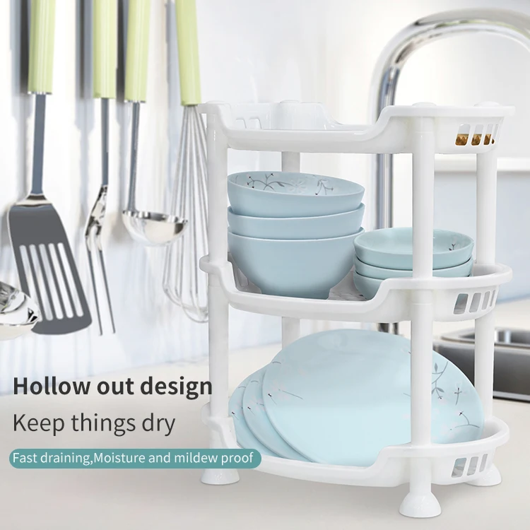 Wholesale Bathroom Household Multi-layer Kitchen Plastic Storage Organizer Shelf Storage Rack