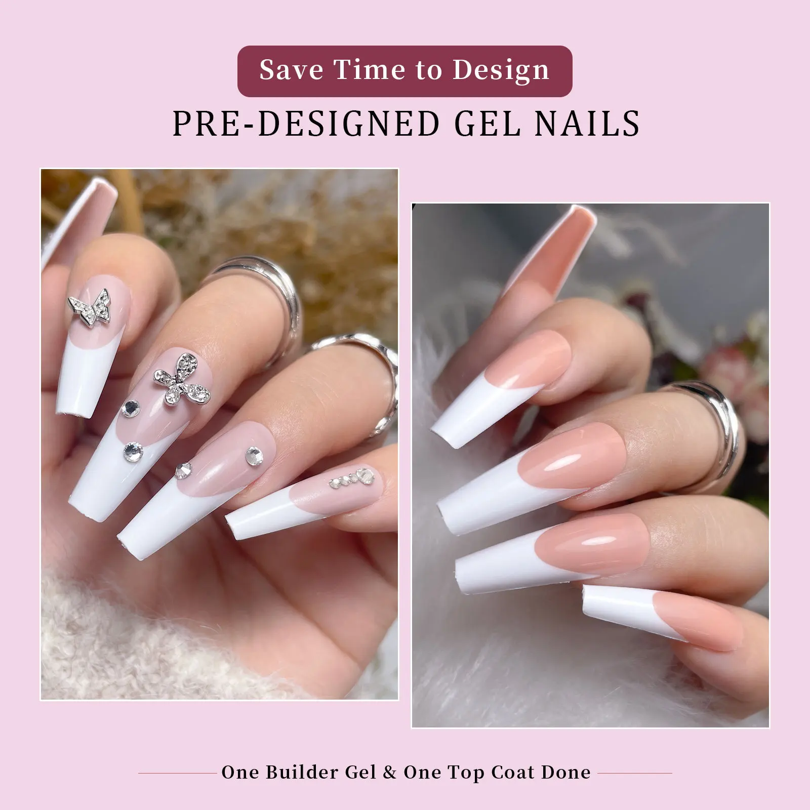 Manicure French Wearable Nails 288PCS French Traceless Wearable Nails Removable Manicure False Nails Wholesale