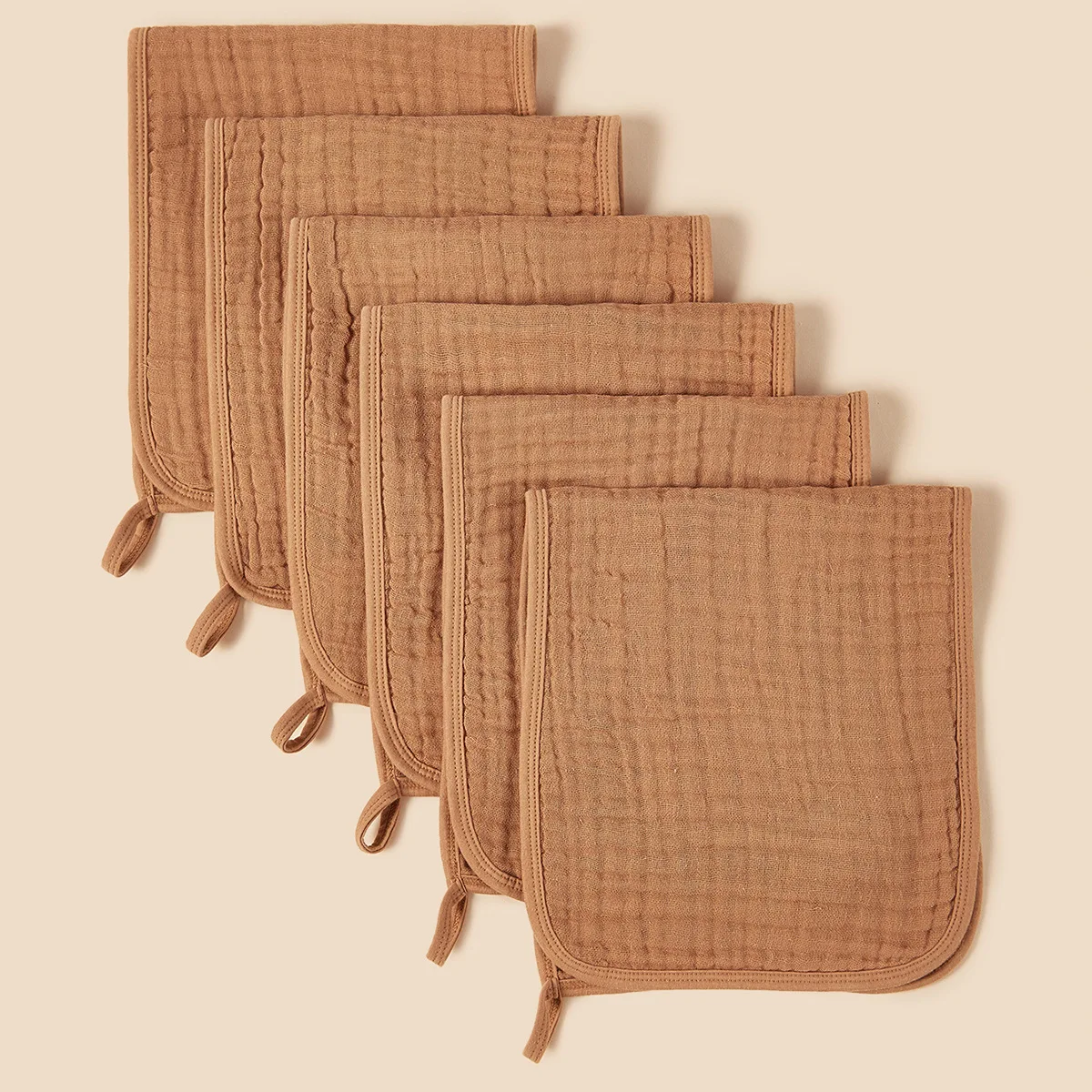High Quality 100% Organic Cotton 6 Layers Solid Color Super Soft Bib And Muslin Burp Cloths Burping Towel For Baby