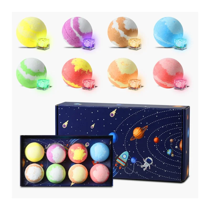 Hot sell custom box package private label long lasting lamp toy organic handmade ball natural vegan fizzy bubble bath bombs
