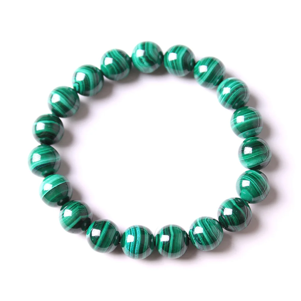 Wholesale Retro Style Natural Malachite Bracelet Green Crystal Bracelet Jewelry Malachite Beads Bracelet for Men and Women