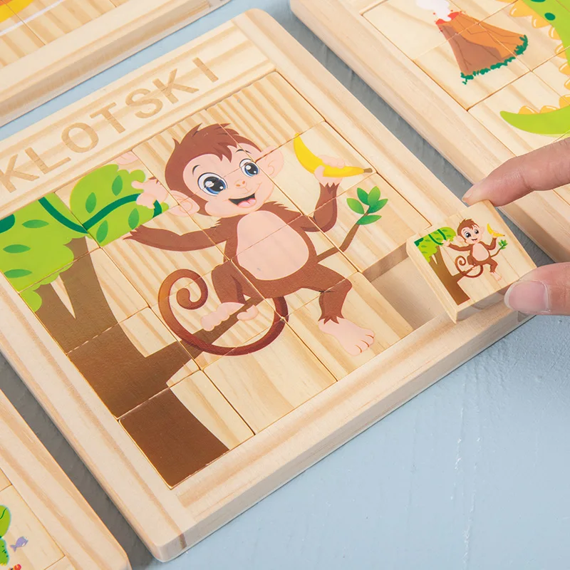 hot seller blocks Puzzle Game intelligence number slide puzzle classic wooden klotski puzzle