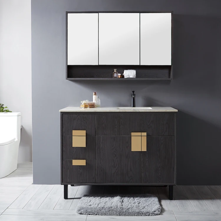 Marble Counter 48 Inches Bathroom Vanity Cabinet