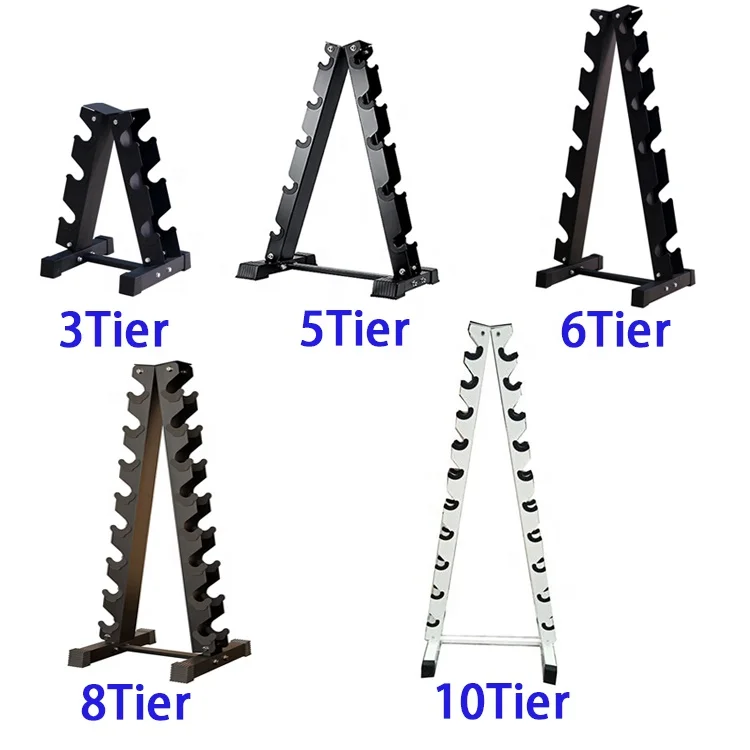 Custom 3 5 6 8 Tier Stand Wholesale Commercial Home Weight Gym Dumbbell Rack for Weight Storage