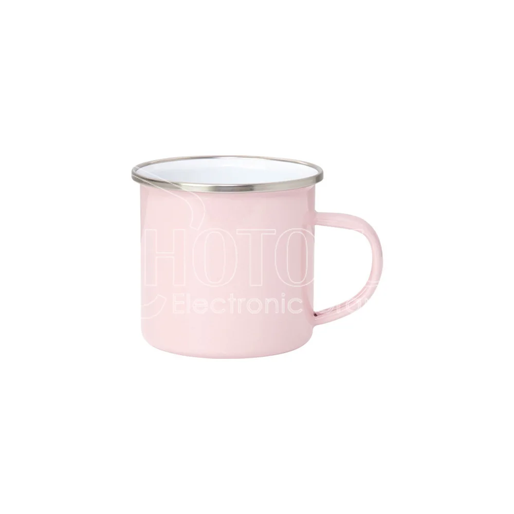 12 oz. Sublimation Blank Custom Macaron Colors Enamel Mug with Silver Brim