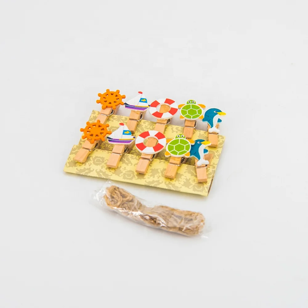 10PC Hot Sales Cute animals Wooden Clothes Photo Paper Peg Cute DIY Decorative Wooden Custom Clips